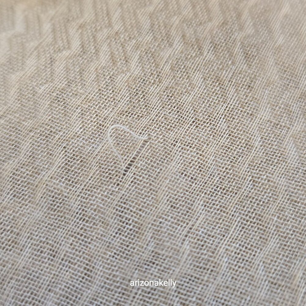 Huge Cashmere Square Woven Neutral Colors Tan Creme Lightweight - Picture 7 of 16